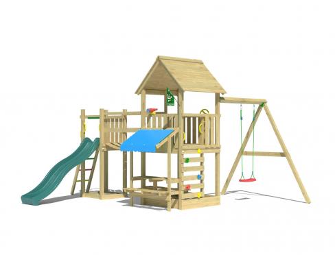 Jungle Bay | Wooden climbing frame with swing